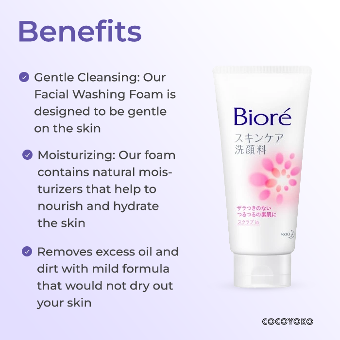 Biore Facial Washing Foam Medicated Scrub In 130g - Image 3