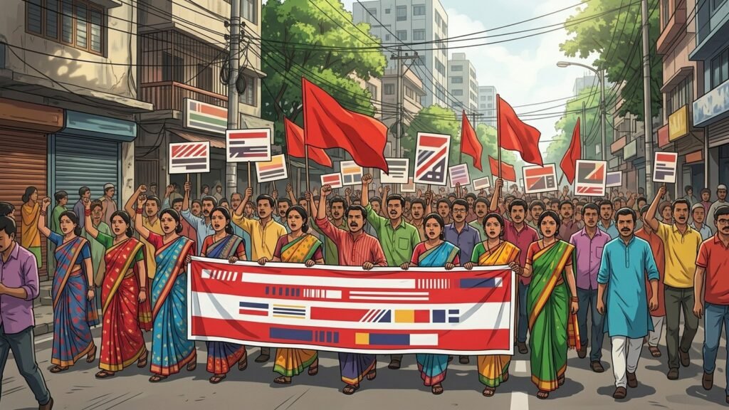 CPB says its headquarters was attacked over "Joy Bangla" slogan; police deny any assault