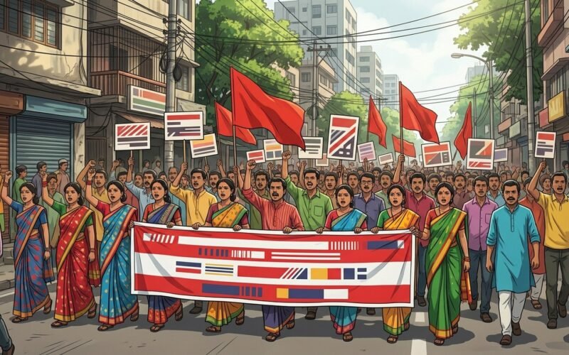 CPB says its headquarters was attacked over "Joy Bangla" slogan; police deny any assault